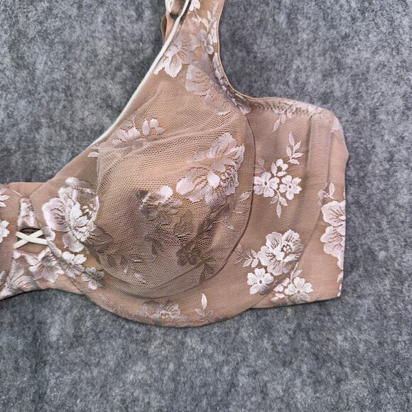 Lilyette Tan Embroidered 42DD‎ Beige T-shirt Bra - Picture 2 of 5